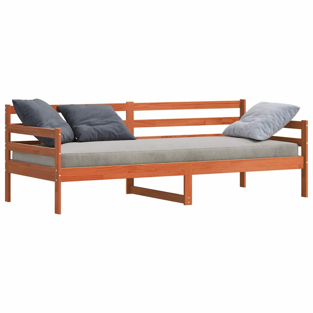 Letto Giorno con testiera Marrone cerato Pino massello 877048