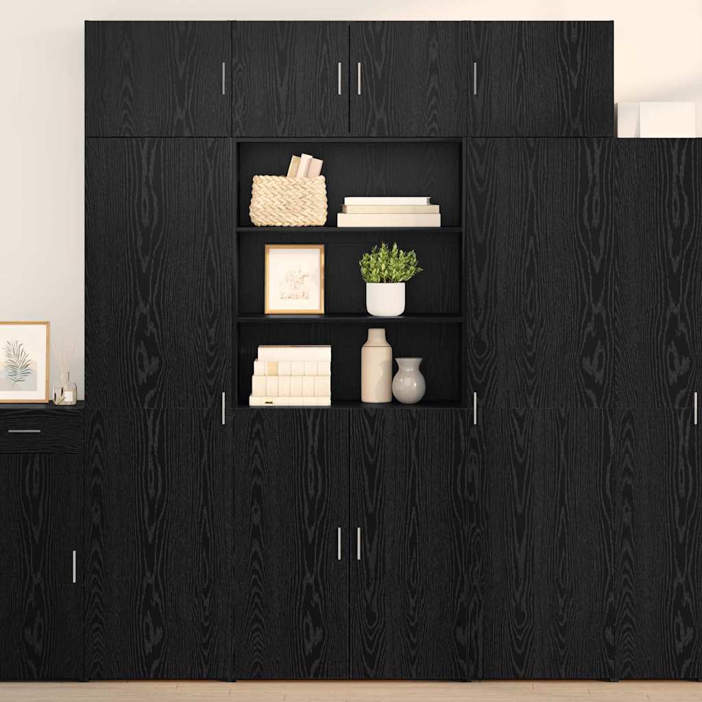 Credenza Rovere Nero 80 x 42,5 x 185 cm Legno multistrato 3402634