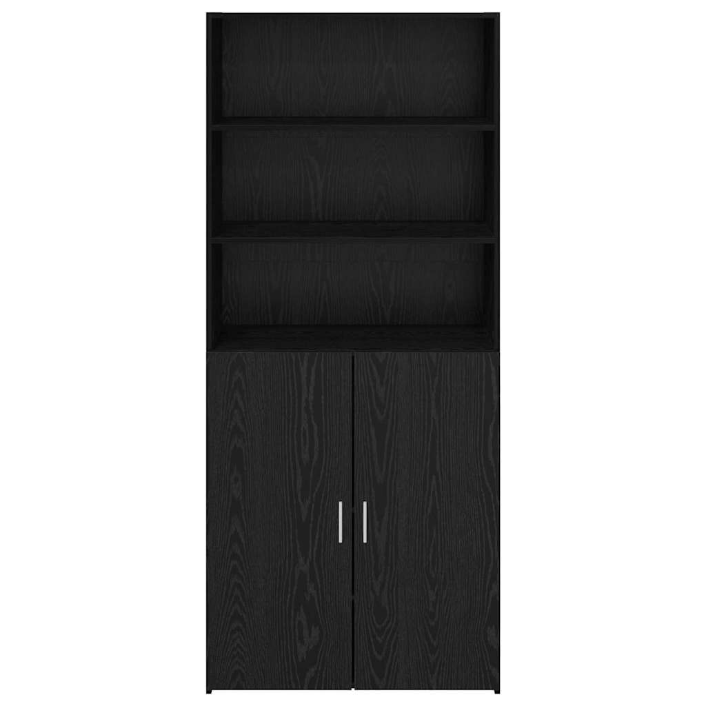 Credenza Rovere Nero 80 x 42,5 x 185 cm Legno multistrato 3402634