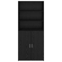 Credenza Rovere Nero 80 x 42,5 x 185 cm Legno multistrato 3402634