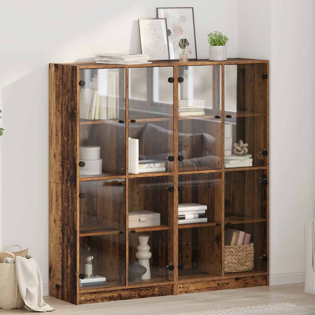 Credenza 2 pz-Set di 2 Buffet-Armadio da cucina Legno vecchio 136 x 37 x 142 cm