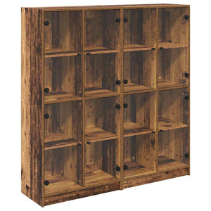 Credenza 2 pz-Set di 2 Buffet-Armadio da cucina Legno vecchio 136 x 37 x 142 cm