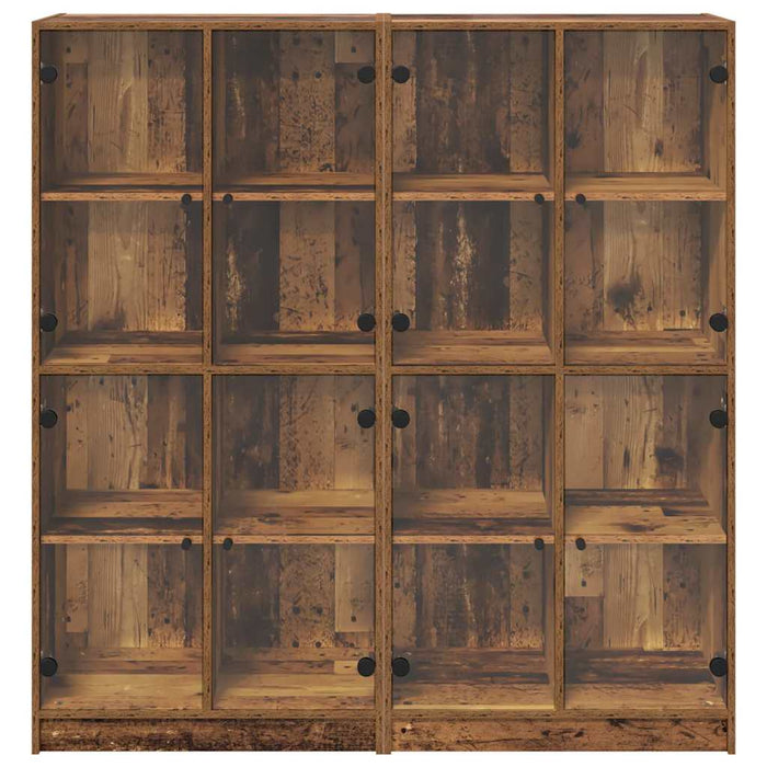 Credenza 2 pz-Set di 2 Buffet-Armadio da cucina Legno vecchio 136 x 37 x 142 cm