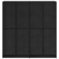 Credenza 2 pcs Rovere Nero 136 x 37 x 142 cm Legno multistrato 3402646