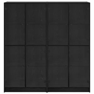 Credenza 2 pcs Rovere Nero 136 x 37 x 142 cm Legno multistrato 3402646