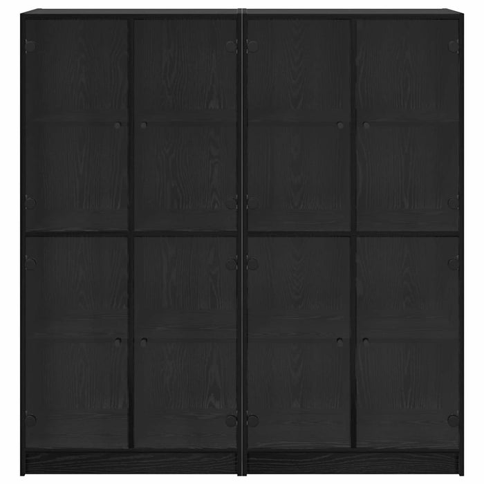 Credenza 2 pcs Rovere Nero 136 x 37 x 142 cm Legno multistrato 3402646