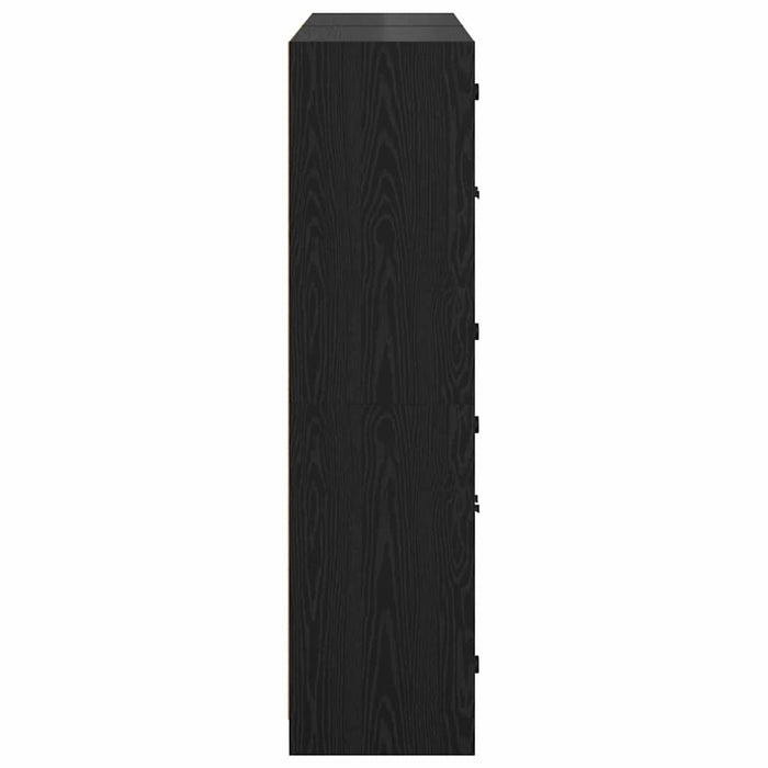 Credenza 2 pcs Rovere Nero 136 x 37 x 142 cm Legno multistrato 3402646