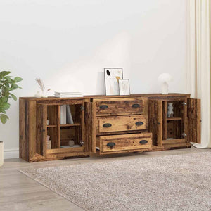 Sideboards con cassetto 3 pcs Rovere Nero 210 x 35,5 x 67,5 cm 3402649