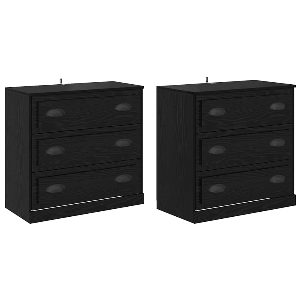 Sideboards con cassetto 2 pcs Rovere Nero 70 x 35,5 x 67,5 cm 3402655