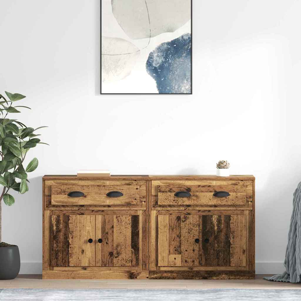 Sideboards con cassetto 2 pcs Legno vecchio 70 x 35,5 x 67,5 cm 3402659