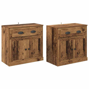Sideboards con cassetto 2 pcs Legno vecchio 70 x 35,5 x 67,5 cm 3402659