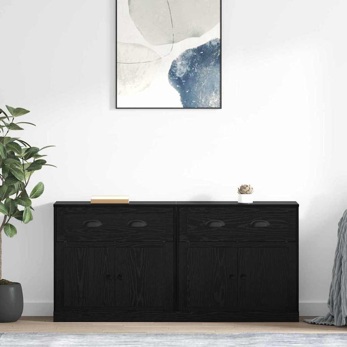 Sideboards con cassetto 2 pcs Rovere Nero 70 x 35,5 x 67,5 cm 3402661