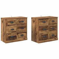 Sideboards con cassetto 2 pcs Legno vecchio 70 x 35,5 x 67,5 cm 3402665