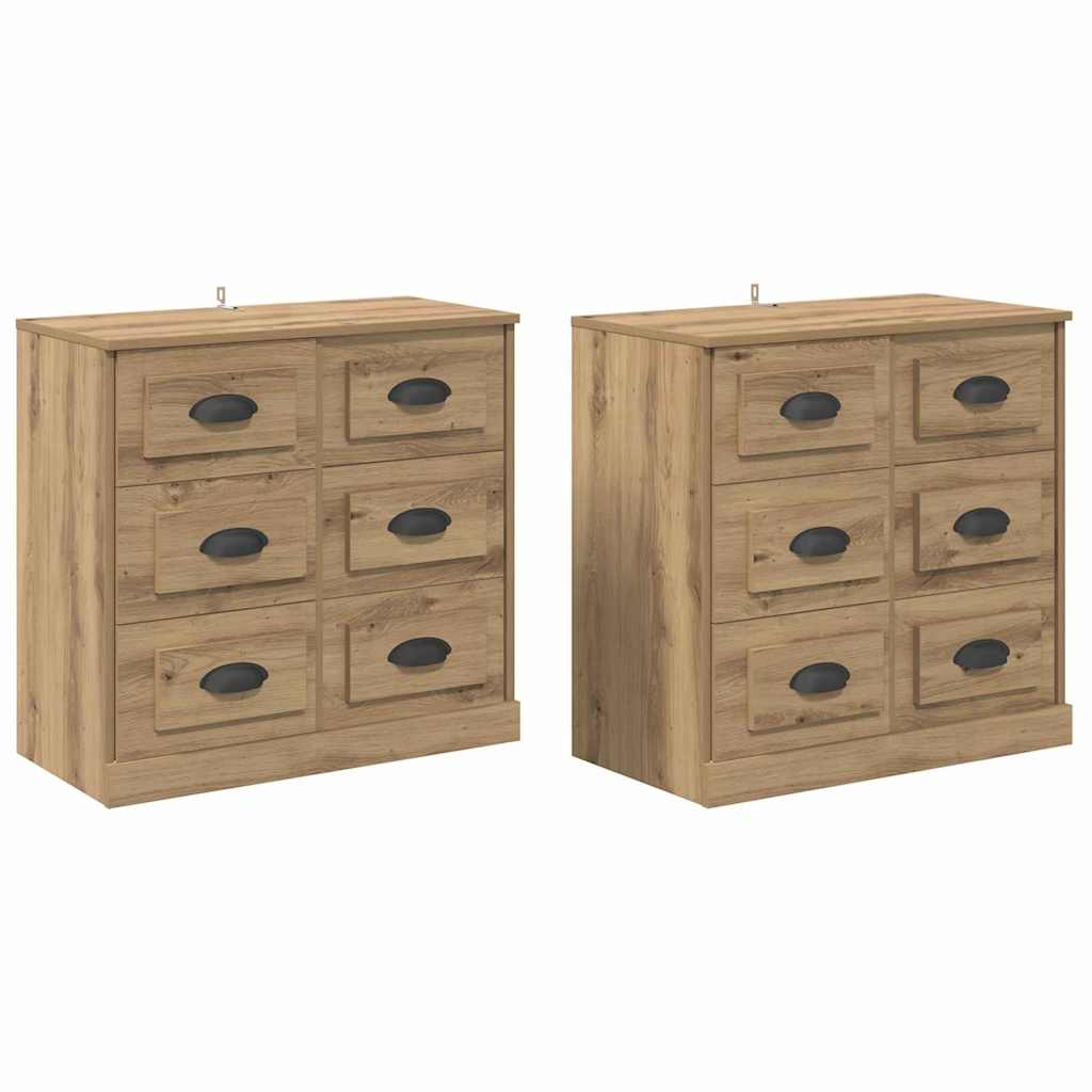 Sideboards 2 pcs Rovere artigianale 70 x 35,5 x 67,5 cm 3402666