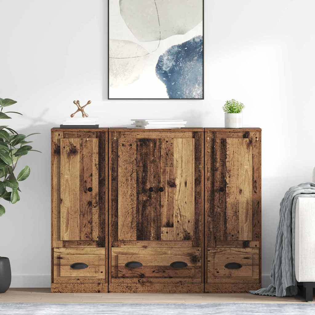 Credenza con cassetto 3 pcs Legno vecchio Legno multistrato 3402671