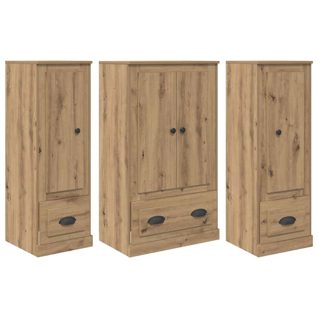 Credenza 3 pcs Rovere artigianale Legno multistrato 3402672