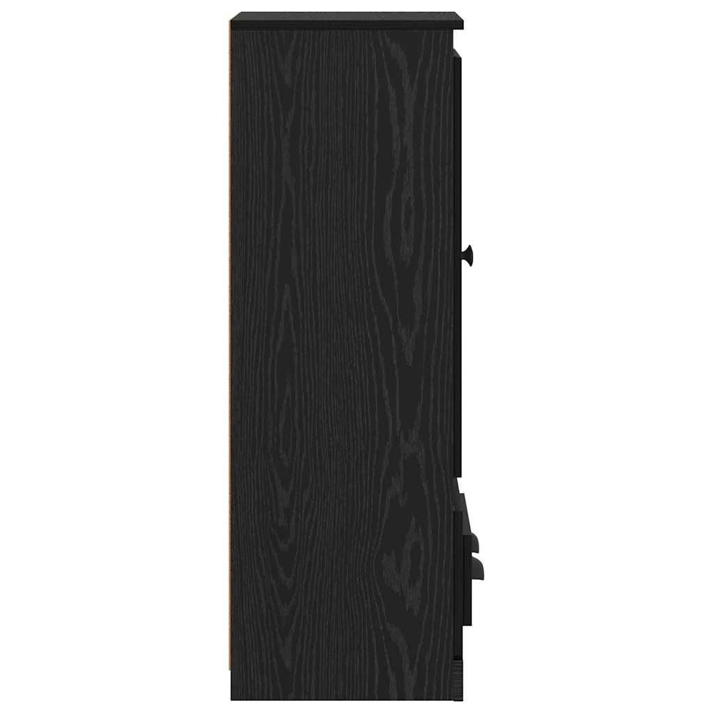 Credenza con cassetto 3 pcs Rovere Nero Legno multistrato 3402673