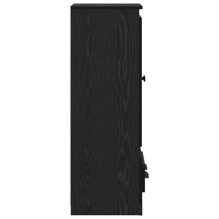 Credenza con cassetto 3 pz-Set di 3 Buffet-Armadio da cucina Rovere Nero Legno multistrato 733720