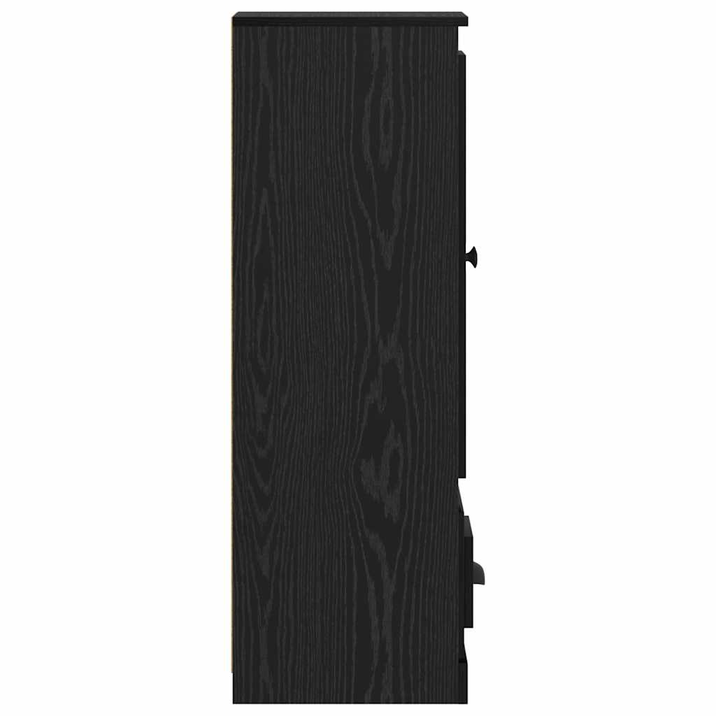 Credenza con cassetto 3 pcs Rovere Nero Legno multistrato 3402673