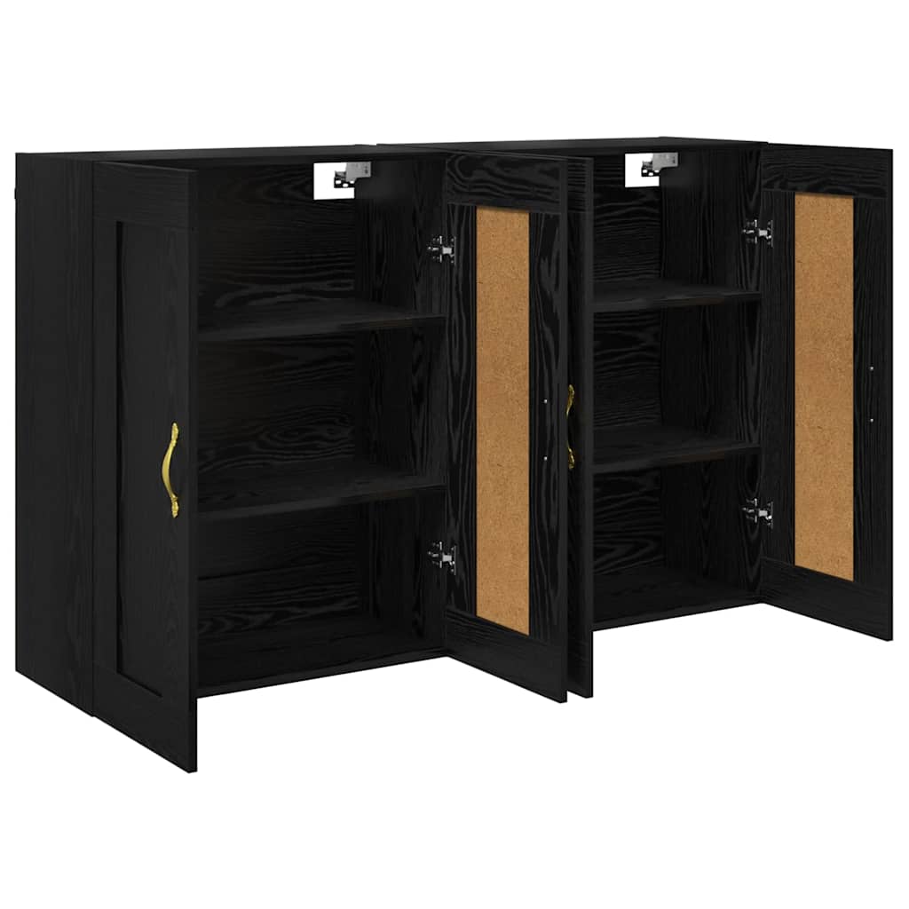 Armadietti a Muro 2 pcs Rovere Nero 69,5 x 34 x 90 cm 3402691