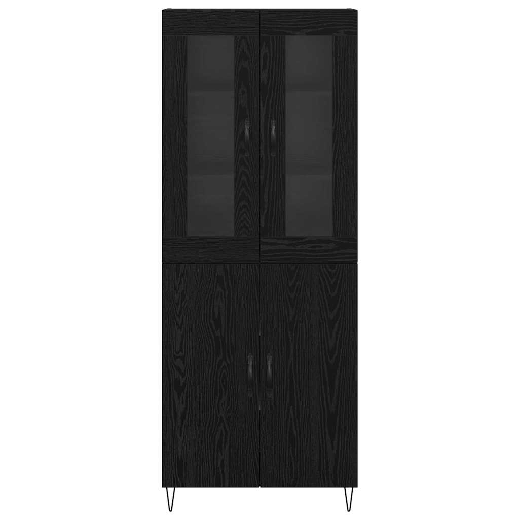 Credenza Rovere Bianco e Nero 69,5 x 34 x 180 cm 3402710