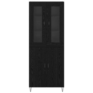 Credenza Rovere Bianco e Nero 69,5 x 34 x 180 cm 3402710