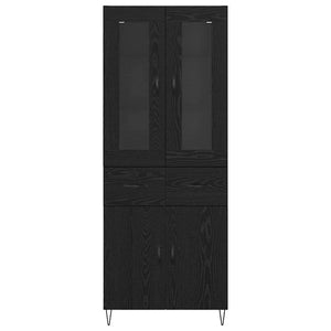 Credenza Rovere Nero 69,5 x 34 x 180 cm Legno multistrato 3402711