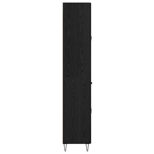 Credenza Rovere Nero 69,5 x 34 x 180 cm Legno multistrato 3402711