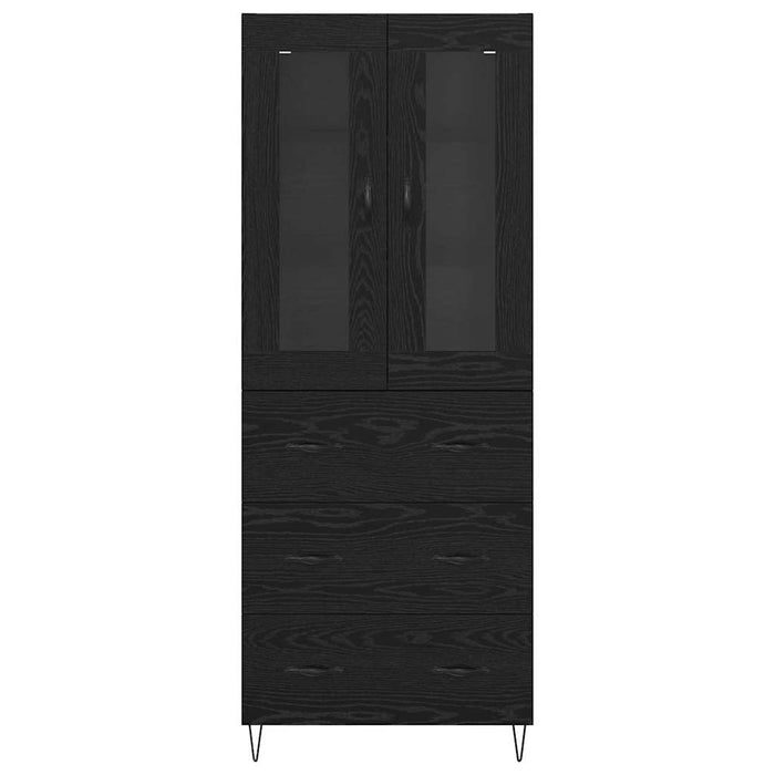 Credenza Rovere Nero 69,5 x 34 x 180 cm Legno multistrato 3402713