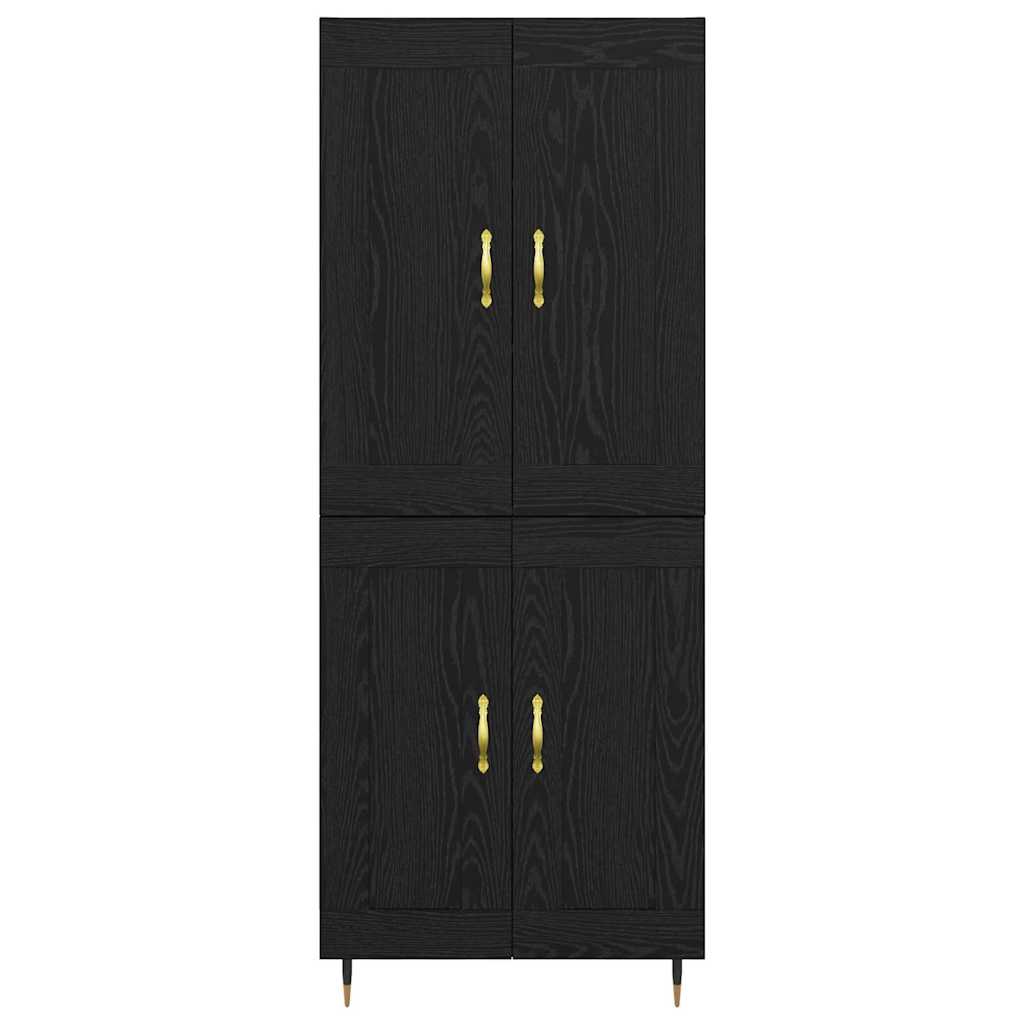 Credenza Rovere Nero 69,5 x 34 x 180 cm Legno multistrato 3402757
