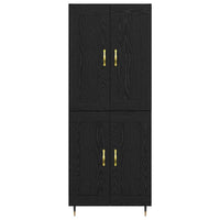 Credenza Rovere Nero 69,5 x 34 x 180 cm Legno multistrato 3402757