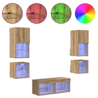 Unità per TV a Muro 8 pcs Rovere artigianale Legno multistrato 3402921
