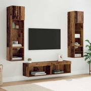 Unità TV da Parete 6 pcs Legno vecchio Legno multistrato 3402932