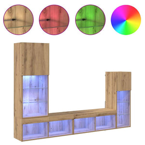Unità per TV a Muro 4 pcs Rovere artigianale Legno multistrato 3402945