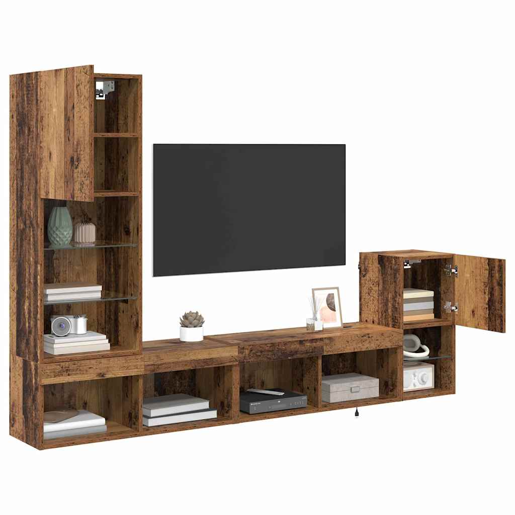 Unità per TV a Muro Legno vecchio Legno multistrato 3402947