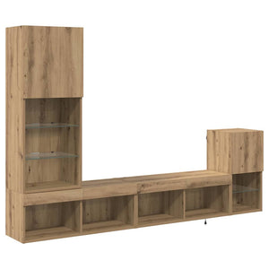 Unità per TV a Muro Rovere artigianale Legno multistrato 3402948