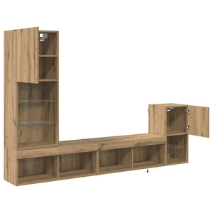 Unità per TV a Muro Rovere artigianale Legno multistrato 3402948