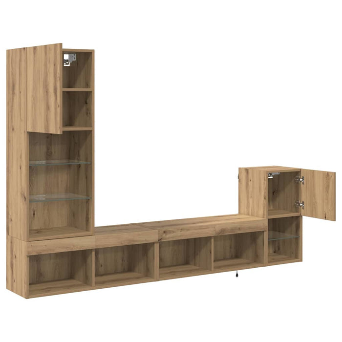 Unità per TV a Muro Rovere artigianale Legno multistrato 3402948