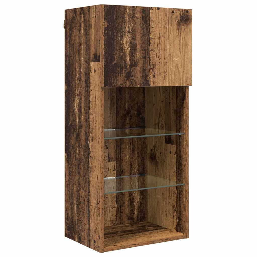 Unità a muro per TV con LED 5 pcs Legno vecchio 3402980