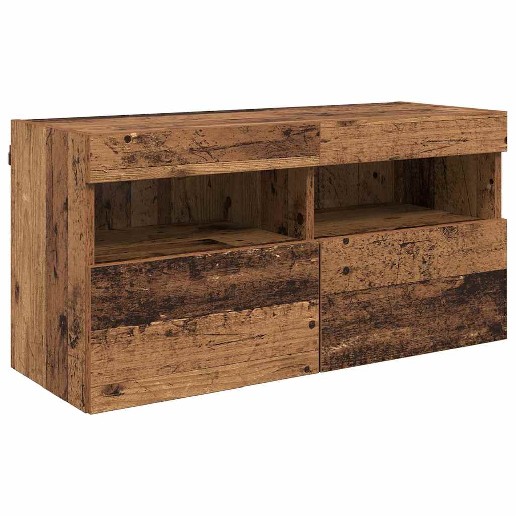 Unità a muro per TV con LED 5 pcs Legno vecchio 3402980