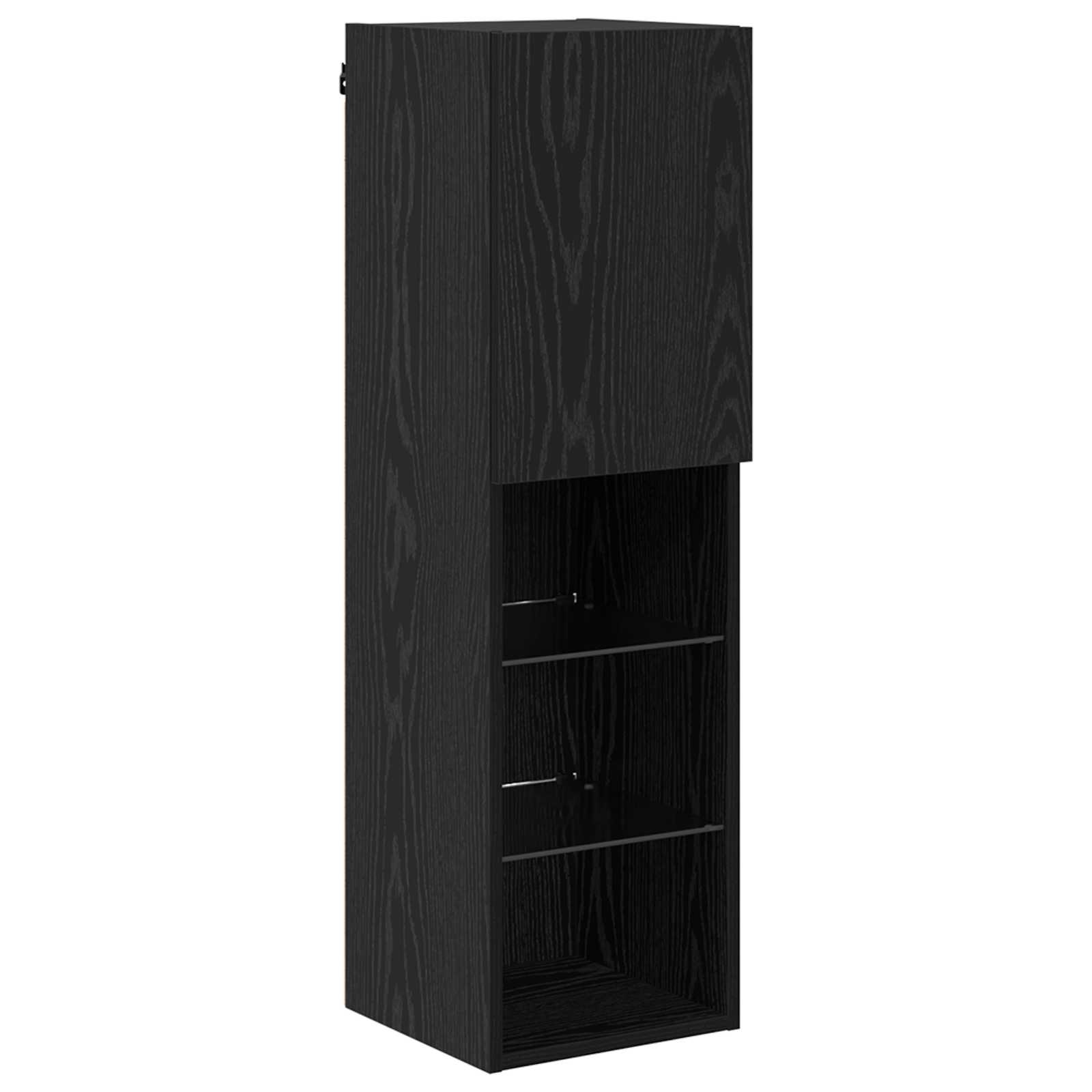 Mobile TV 7 pz-Mobile per TV-Credenza TV Rovere Nero Legno multistrato