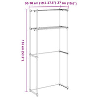vidaXL Mensola per lavatrice Bianco 63 x 27 x 136 cm Alluminio
