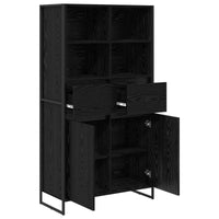 Credenza 2 pcs Rovere Nero 81 x 36 x 150.5 cm Legno multistrato 3403034