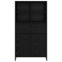 Credenza 2 pz-Set di 2 Buffet-Armadio da cucina Rovere Nero 81 x 36 x 150.5 cm Legno multistrato
