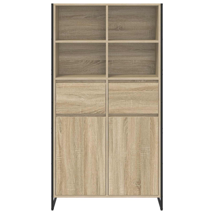 Credenza 2 pz-Set di 2 Buffet-Armadio da cucina Sonoma 81 x 36 x 150.5 cm Legno multistrato