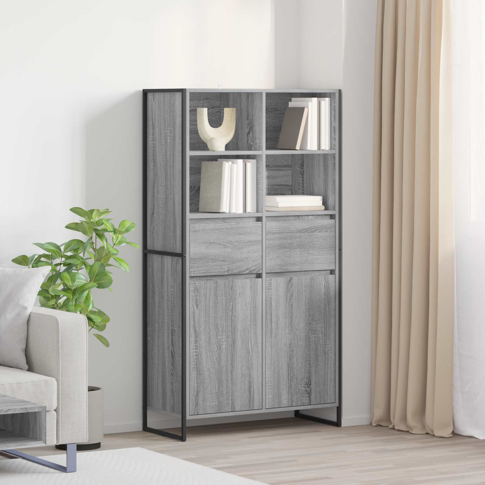 Credenza con cassetto 2 pcs Grigio Sonoma 81 x 36 x 150.5 cm 3403037