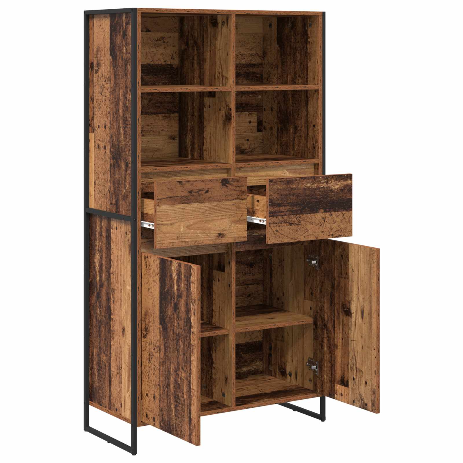 Credenza con cassetto 2 pcs Legno vecchio 81 x 36 x 150.5 cm 3403038