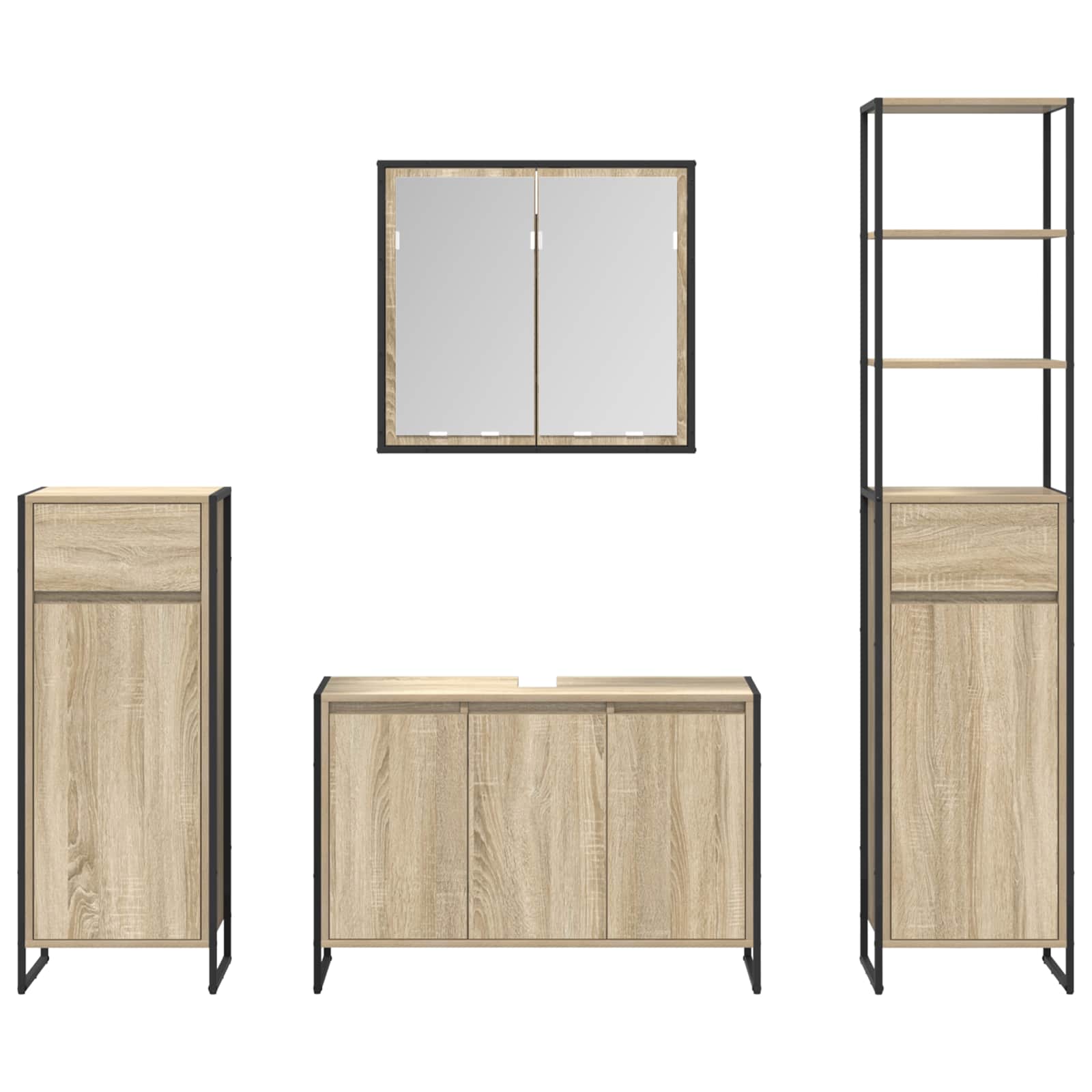 Set di mobili per il bagno Rovere Sonoma Legno multistrato 3403047