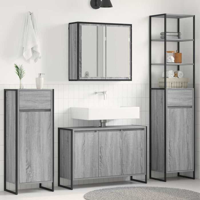 Set di mobili per il bagno Grigio Sonoma Legno multistrato 3403049