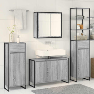 Set di mobili per il bagno Grigio Sonoma Legno multistrato 3403049